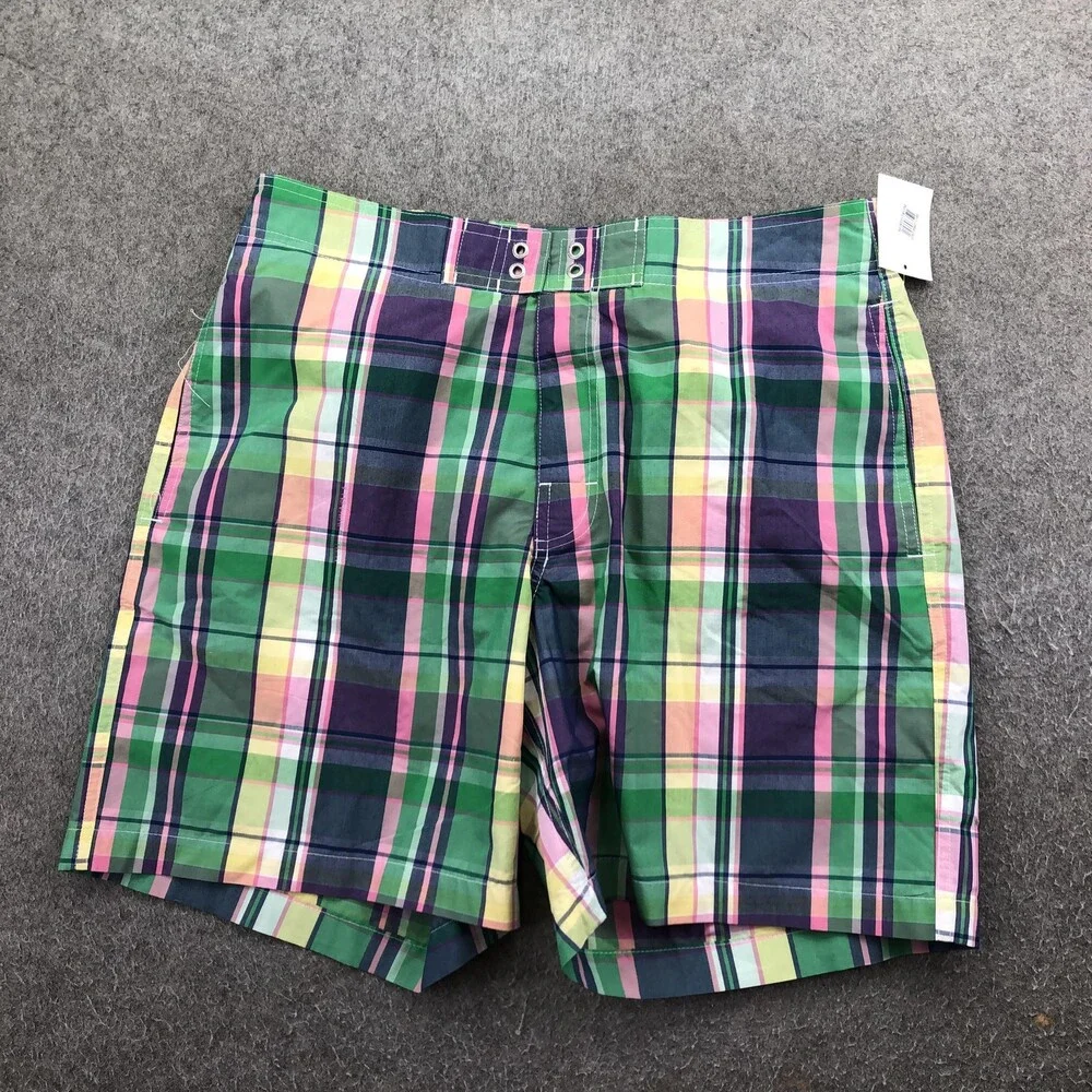 Southern Tide Swim Shorts Mens Large Multicolor Plaid Mesh Lined Drawstring